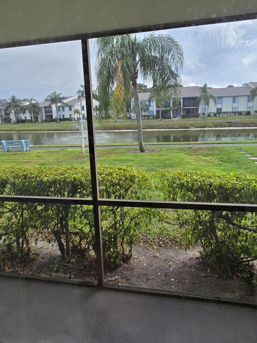 First Floor lakefront unit. Rent includes water and basic cable.
Washer and dryer located in unit. Assigned parking / Community Pool and walking path around the lake. Screened patio on lake with fountain.

Gated / Manned community with resident access thru Village Blvd.

First and security for move in. Common area security on file and paid by owner.