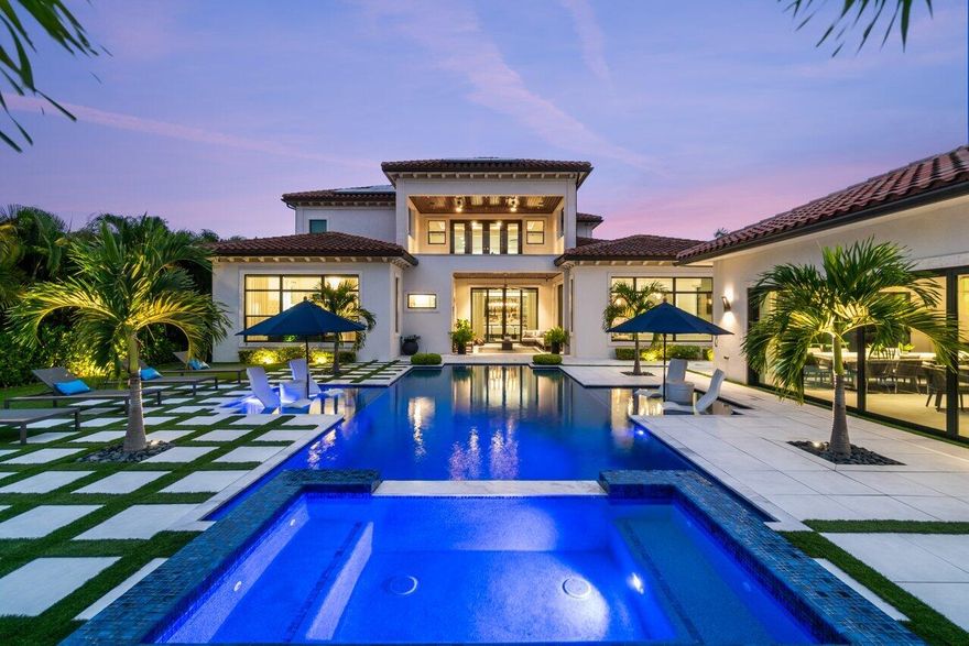 CROWN JEWEL OF THE OAKS AT BOCA RATON! DESIGNER FURNISHED & FULLY EQUIPPED BARELY LIVED IN PROPERTY WITH A 600 SQ.FT. GUEST HOUSE/CASITA. This absolutely stunning 2 story transitional estate is located on a large corner lot - 0.35 acres. Custom-built main house features 6 bedrooms, 7 full baths, 1 half bath, office, 8-seat movie theater, wine cellar, a spacious loft and a covered balcony overlooking the pool. Guest house is 600 sq. ft. and is set up as a casita with a professional kitchen and a dining room/entertainment area. This impressive home has been designer-furnished throughout. No expense is spared, this property features a generator, private water well for irrigation of the landscape, solar system, Savant Pro technology system and security cameras (smart home). Outdoor oasis features a spacious patio, resort style pool, outdoor shower, mature landscaping and top-end artificial turf. The property is surrounded by lush landscaping/tall hedge and offers complete privacy! This property was lightly used as a vacation home and shows as new.

This property is offered FULLY FURNISHED AND TURN-KEY with the exception of a few personal items. 

The Oaks at Boca Raton is gated with 24-hour security and neighborhood surveillance. The award-winning tennis facilities feature twelve meticulously-maintained tennis courts (ten Har-tru, one red-clay and one deco-turf) and offer programs for adults and kids. The newly renovated 15,000 sq. ft. Clubhouse includes an expansive Fitness Center with Pilates studio, spin-studio and aerobics room. There is also a restaurant, full service spa, resort-style pool, billiards, basketball court, and kids' areas with a game room.