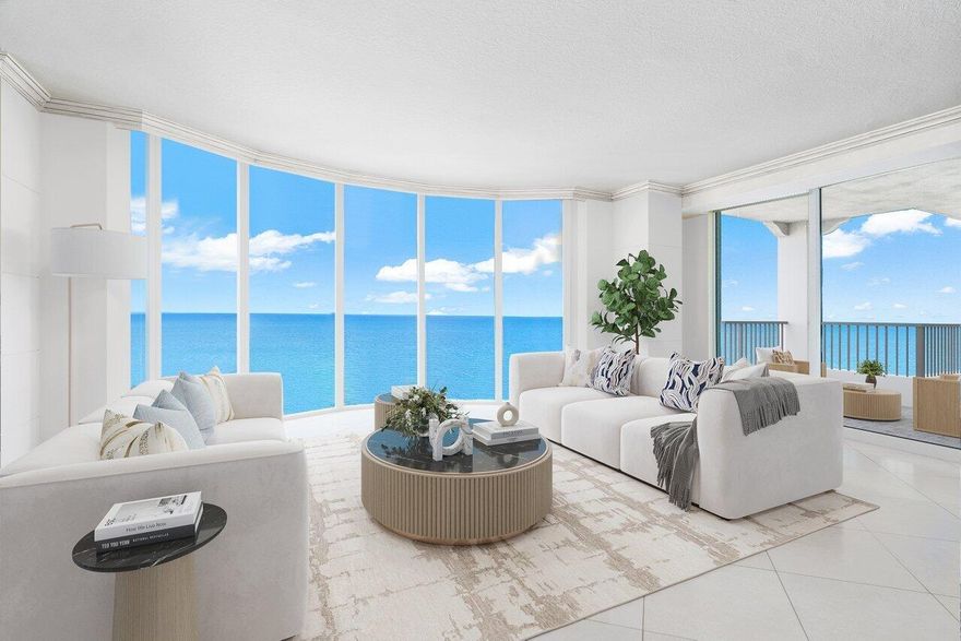 SPECTACULAR PANORAMIC OCEAN VIEWS THE MOMENT YOU ENTER THE PRIVATE ELEVATOR FOYER. INTRACOASTAL VIEWS FROM KITCHEN AND ENSUITE 2ND AND 3RD BEDROOMS. BEST AND MOST DESIRABLE SAVONA MODELWITH LOWER PENTHOUSE LOCATION IN SOUTH TOWER!! 3 BEDROOMS & 3.5 BATHS SPLIT PLAN 2842 SQ FT UNDER AIR & 3142 TOTAL WITH 2 BALCONIES .THIS CONDO FEELS LIKE A SPACIOUS HOME IN THE SKY.TOSCANA OFFERS A RESORT LIFESTYLE  WITH 3 POOLS, TENNIS , PRIVATE BEACH PAVILION , BBQ'S, ATTENDANTS, TOWEL/WATER SERVICE AT POOL AND BEACH, VALETS,  CARD ROOM,SOCIAL ROOMS,BILLIARDS, FITNESS ROOM.