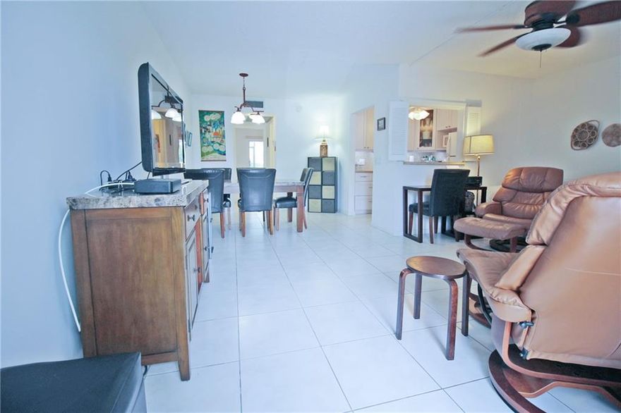 TURNKEY, 1ST FLOOR & UPGRADED!! THIS 1 BEDROOM 1.5 BATH FEATURES AN UPDATED KITCHEN WITH WHITE SHAKER CABINETS & CERAMIC TILE FLOORS THRU-OUT!! FULLY FURNISHED W/ A KING SIZE BED IN PRIMARY BEDROOM!! THE REMODELED BATHROOMS INCLUDE NEW CABINETS & A LOVELY TILED SHOWER STALL IN PRIMARY BATHROOM!! ENJOY HAPPY HOUR ON THE SCREENED PATIO AS THE SUN SETS OVER THE GORGEOUS GARDEN VIEW!! PATIO BOASTS A TILED FLOOR AND EXIT DOOR! PARKING SPACE RIGHT OUTSIDE YOUR FRONT DOOR!! AN OVERSIZE BBQ AND PICNIC AREA!! CENTURY VILLAGE EAST IS A GATED COMMUNITY WITH FREE TRANSPORTATION INSIDE AND OUT!! THEIR LAVISH CLUBHOUSE FEATURES CLASSES, CLUBS, FREE MOVIES, BROADWAY SHOWS & STATE OF THE ART GYM!! 10 MINUTES TO THE OCEAN! CLOSE TO FABULOUS SHOPPING, MAJOR HWYS AND GREAT RESTAURANTS!  ASSOC. CLAIMS 55+.