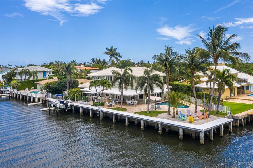 Location, luxury and lifestyle are seamlessly combined to create this ultimate Intracoastal Oasis in the heart of Palm Beach County. Perfectly located in Ocean Ridge on an Intracoastal point lot in with 180 feet of water frontage allowing for large vessel dockage while preserving panoramic water views. The interior of the home has been transformed into modern luxury living with the highest quality craftsmanship, fixtures and finishes throughout. A dramatic, open and airy living area with soaring ceilings, beautiful windows, a sweeping staircase and temperature controlled wine room leads you through to a fabulous great room with panoramic water views, state of the art kitchen, full wet bar, and relaxing living, and entertaining spaces. See attached feature sheet for details.