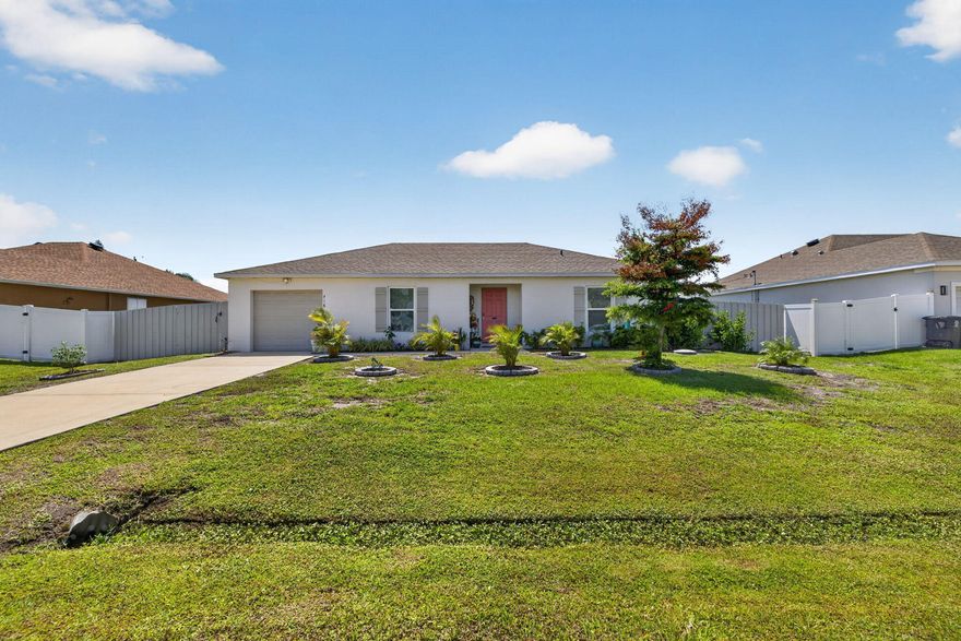 Built in 2023, This Beautiful CBS Home Offers 2 Bedrooms, 2 Bathrooms Plus an Office/Flex Space That Could Easily Be Used as a 3rd Bedroom. Features Include Stainless Steel Appliances, Blinds Throughout, Upgraded LED Lighting and Ceiling Fans, Whole Home Surge Protector, Ring Doorbell, Solar Floodlights and More! Enjoy a Fully Fenced Backyard with Plenty of Room for a Pool. Located on a Quiet Street Just Minutes From Crosstown Pkwy, Shopping, Dining and Everyday Conveniences. Move In Ready and Waiting for Its New Owner!