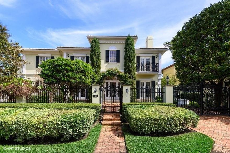 Beautiful Georgian-inspired estate located in the highly desirable Las Olas Isles! Home is completely gated for privacy and security, landscaped with resort style gardens. Other features include a Chef's kitchen, breakfast nook and family room which blend seamlessly for endless entertaining. Warm and welcoming formal living room w/ fireplace as the focal point connecting in the formal dining room area. Property also offers a separate 1 bedroom, 1 bath guest house. Ultra-luxurious Master Suite features a fireplace, sitting area, private balcony, and separate his/her bathrooms and dressing rooms. Downstairs office could be 6th bedroom. Vast outdoor entertaining space with pool to enjoy the constant breeze! Close to Las Olas shopping, dining and the beach, this home is a must see!