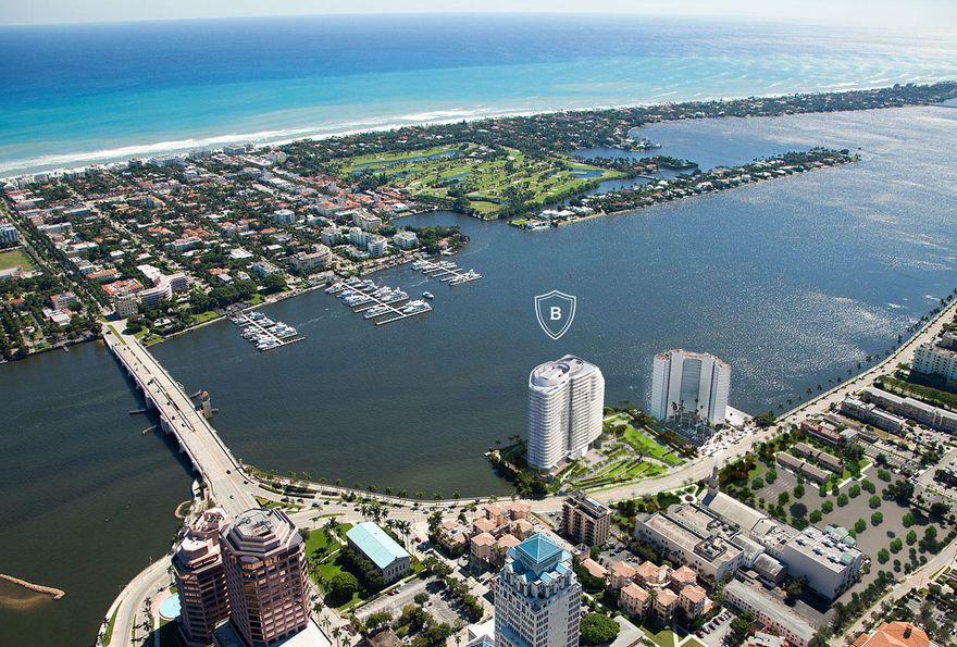 Iconic 25-story new development with unobstructed ocean/Intracoastal views steps from Palm Beach. Flow-through residences offer dramatic ceiling heights, floor-to-ceiling glass, expansive balconies. Amenities include pools, salon, spa, gym, valet.