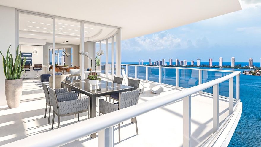 Nautilus 220 is a new luxe waterfront development under construction alongside a marina with 330 condominium residences in two, 24 storytowers, a one-acre outdoor amenity deck, the SeaHawk Prime by David Burke restaurant, retail shops, a cafe and professional office suites. Everything you need in one place, resort-style living perfected. This highly sought after floorplan is beautifully appointed with 10ft ceilings and hurricane impact glass, porcelain tile throughout, full Miele Appliance package, wine fridge, waterfall quartz kitchen island and countertops with European cabinetry, split-bedroom layout, oversized owner's suite with large bathroom featuring freestanding soaking tub, and direct East and Southeast terrace with water, marina, city, and pool views.