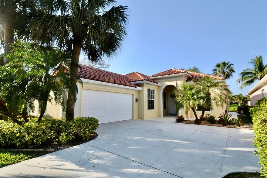 Beautiful community with lots of green space and water views. Amenities include 3 pools, tennis courts, pickleball courts, Bocce courts, fitness center, playground, restaurant, hair salon, post office and tennis pro shop. Roof replaced in 2019. Impact windows and doors installed over past 4 years, new tankless water heater installed in 2020 and a/c replaced in 2019. Maintained well and in excellent condition. HOA fees include manned security gate, lawn and landscaping services, sprinklers, management on site, and painting houses when needed.