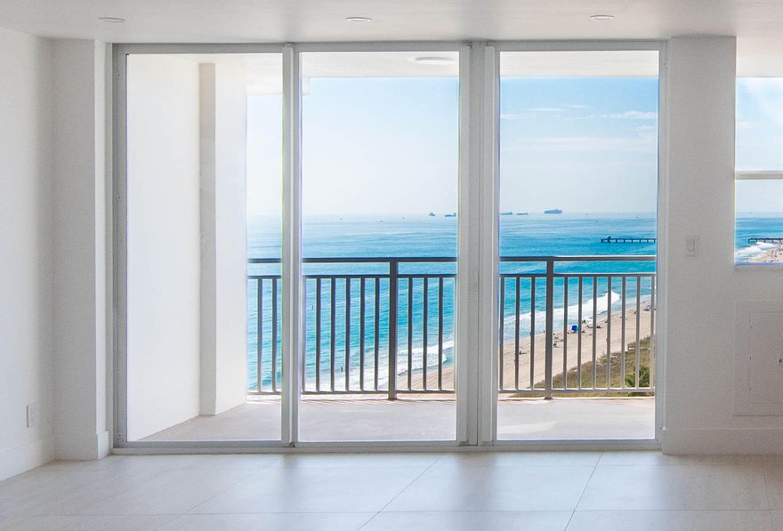 Oceanfront condo in Lauderdale-by-the-Sea: rebuilt, breathtaking, yours—two beds, two baths, 1,330 sq ft, endless views, luxury finishes and smart tech, balcony romance, pool, gym, concierge, EV-ready parking, no assessments. Exquisite condominium on the beach in charming Lauderdale-by-the-Sea. This condominium is truly reimagined from the ground up. Two beds, two baths, one thousand three hundred thirty square feet. Endless beach and ocean views that take your breath away upon entering the space. Southern exposure—hurricane impact resistant sliding doors and windows which allow light to flood across the living space. Be the first to live in this magnificent condominium featuring porcelain wide-format tile underfoot—clean, contemporary, timeless. Warm, textured wood cabinetry. Samsung Bespoke appliances, dry bar with wine cooler, modern matte brass Kohler fixtures, natural leathered stone countertops. Bosch AC with Wi-Fi thermostat, Wi-Fi lights, Ring doorbell—all on Alexa. Heated pool, gym, two party rooms—one with bar and terrace—charcoal grill on the sand, gas grill by the pool. Private storage locker, fifteenth-floor balcony—perfect for sunset drinks, slow lingering kisses. Assigned spot and ample guest parking with charging stations for electric vehicles.Financially secure building, twenty-four hour manned concierge desk. Concrete restoration done, fifty-year inspection passed last month. Conventional loans accepted. No pending assessments.Living isn’t the right word. This is arriving.