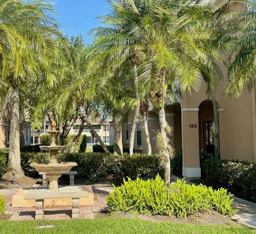 Highly sought-after first-floor corner condo with stunning lake views in the desirable Legends community of PGA National.  This spacious 3-bedroom residence features volume ceilings and a light-filled, open layout.  The expansive primary suite offers vaulted ceilings, a large walk-in closet, and tranquil water views. Enjoy exceptional outdoor living from the screened lanai overlooking the lake and fountain.  Legends residents enjoy a community pool and a prime location adjacent to the Champion Course, host of the Cognizant Classic.  Located within a gated, resort-style community offering world-class golf, lush surroundings, and premier amenities, this home is ideal as a full-time residence or seasonal retreat, delivering the best of the South Florida lifestyle.