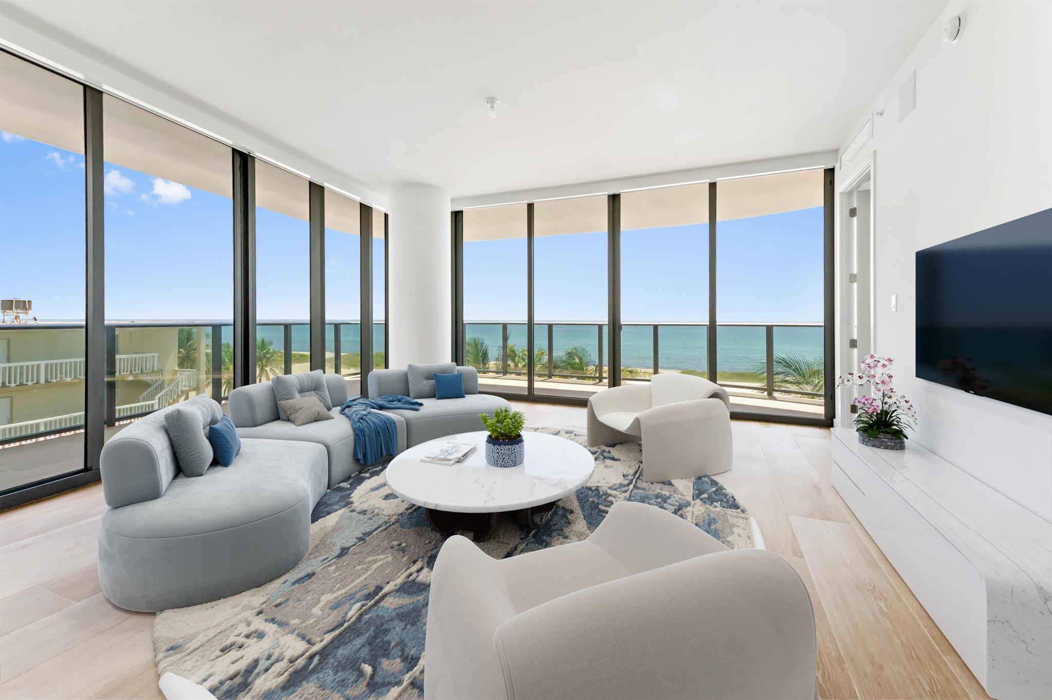 Prepare to be captivated by this newly built, expansive condo at Casamar, where luxury and breathtaking ocean views come together in perfect harmony. This stunning residence offers 3 bedrooms and 3.5 bathrooms, providing an abundance of space and privacy, finished with an upgraded technology package and automated blinds. The living area is a true masterpiece, with floor-to-ceiling windows that flood the space with natural light and showcase incredible panoramic views of the ocean. An incredible wrapped balcony over 1,000sqft extends your living space, inviting you to enjoy the coastal breeze and the mesmerizing sounds of the waves.