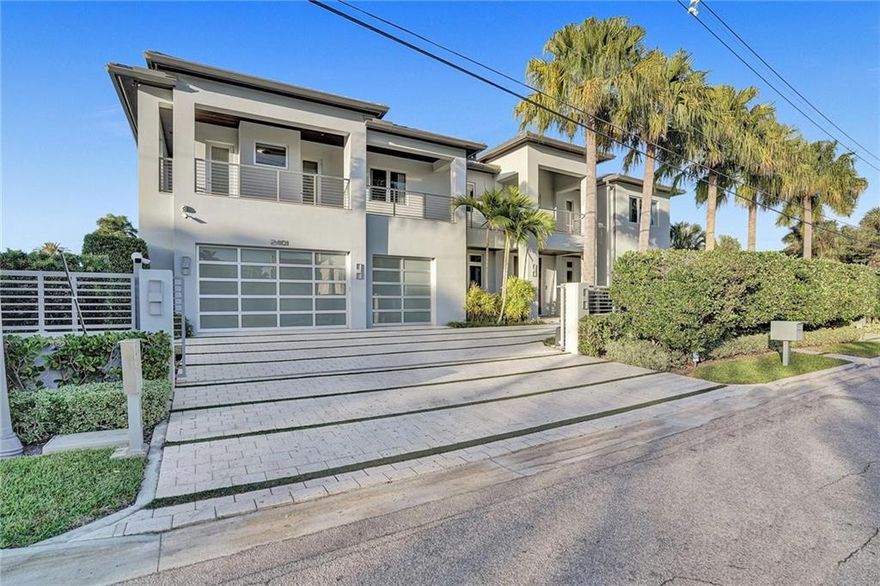 One of the most well built and designed homes in all of South Florida. Masterfully created for privacy and entertaining. From the exquisite bedrooms, to the firepits and breathtaking pool. Every aspect of this home is designed to take advantage of the best of the Las Olas Isles. The fabulous owner's suite and office encompass one end of the 2nd floor. A large game room and additional bedrooms adorn the other end. The main floor adds to another suite and the large, inviting, theatre room. A media wall draws the attention, but the dramatic kitchen design is the real star. Every view from the walls of glass is meant to instill light and joy to those inside and out. A full-length marble dock is ready to accommodate your choice of yacht. Elevator, saferoom, and large generator add to security.