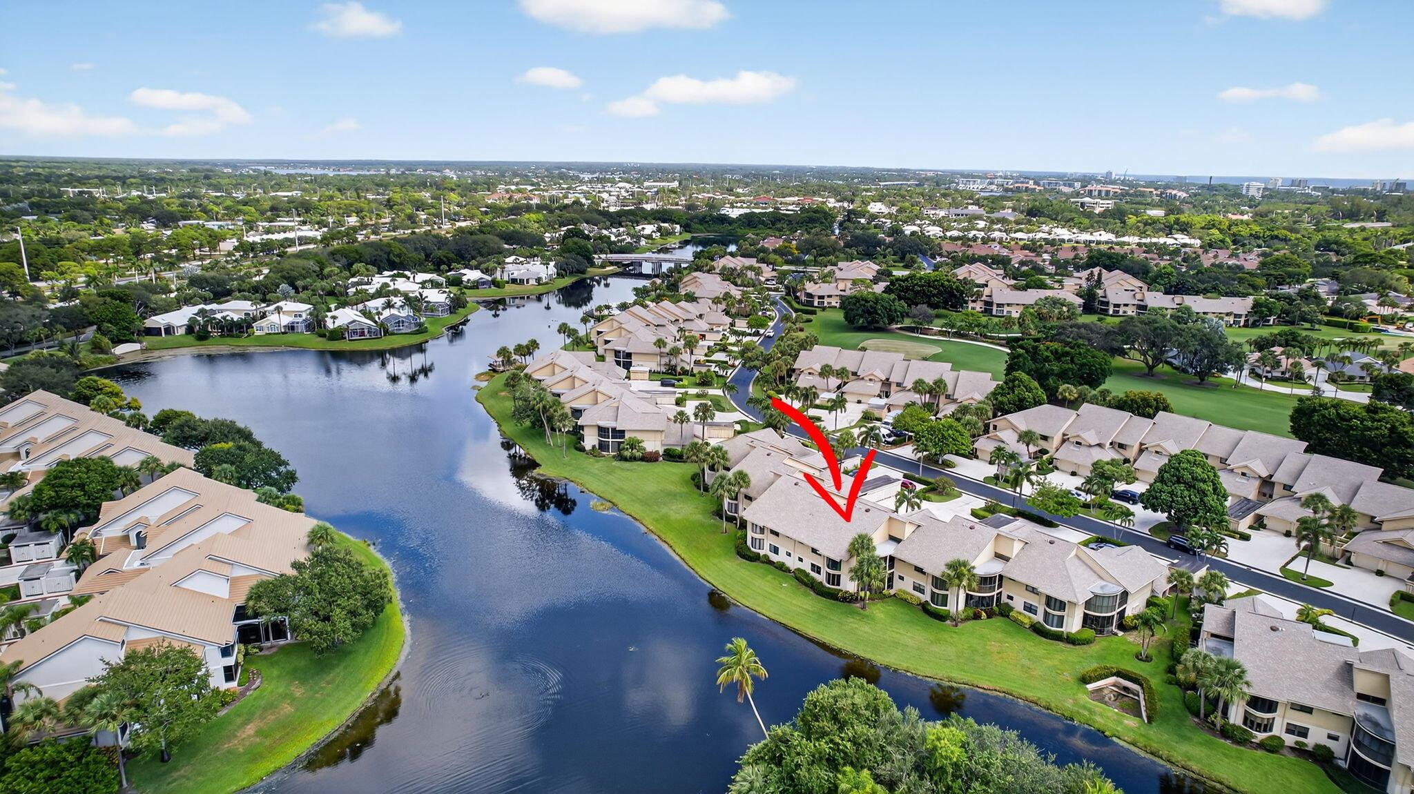 Best waterview rental in Waterbend! Enjoy expansive southern views of the Jonathan's Landing Golf Club and Reformation Island right from your screened in balcony! This is THE condo to spend the winter months in Jupiter, Florida. Jonathan's Landing is a 24/7 manned gated community located along the intracoastal waterway in beautiful Jupiter. You are in the heart of all that happens in Northern Palm Beach County while still just being a 20 minute drive from local PBIA airport. This unit was remodeled top to bottom in 2022 and features a new kitchen w/ new LG appliances, living room, bamboo hardwood flooring throughout, new impact windows & doors, new mattresses with adjustable bases, and to top it off a new AC system and electrical wiring. This fully equipped condo is ready for it's tenant!