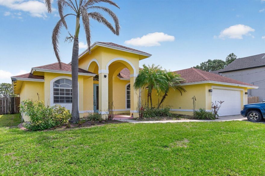 Location, location, location!! This spacious single-family pool home sits in the beloved Torino community, where quiet streets, and a welcoming feel make it one of PSL's top neighborhoods for families. Featuring 2,000+ sq ft of move in ready living space, CBS construction, primary on suite with walk in closets, quartz kitchen counters, stainless steel refrigerator, walk in pantry, screened, solar heated pool, 2-car garage, and a 2025 water heater, this home delivers the Florida lifestyle you've been waiting for — with NO HOA. Enjoy effortless access to I-95 . Seller is motivated — opportunities like this in Torino don't last.  Based on recent comparable sales in the area, this home is priced to offer immediate upside for the right buyer. Property is not a Short Sale!!!