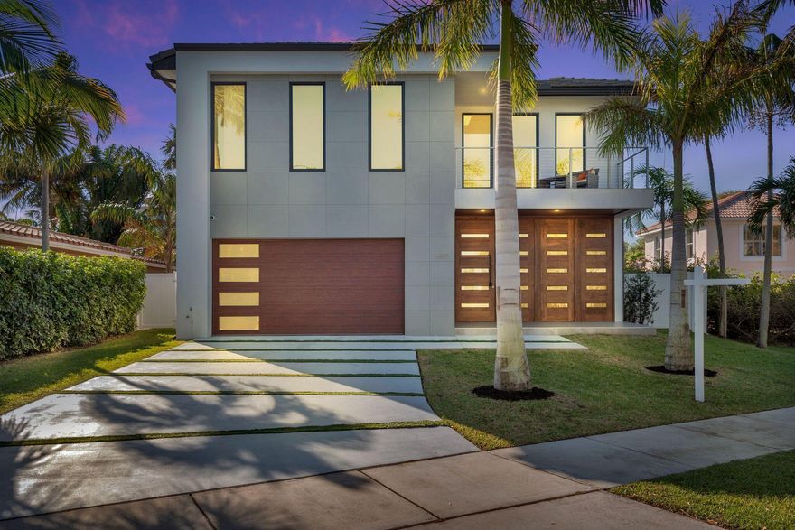 This recently built contemporary home is located in one of the most exclusive beachside neighborhoods of Por La Mar, between the intracoastal water way and the Atlantic Ocean. As you approach this home you immediately notice the large custom wood entryway which opens to your expansive foyer with over 25ft of ceiling height. The main level features custom chefs kitchen; South facing oversized windows and a large bedroom overlooking the pool, gazebo and summer kitchen. Upstairs you will find another 4 bedrooms including the resort style primary suite with massive walk in closet. Less than two blocks to the Beach and a short walk to Mizner Park, The Boca Raton and of the restaurants and entertainment that Downtown Boca Raton has to offer.