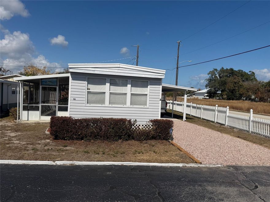 Charming 2 bedroom, 2 bathroom mobile home in the 55+ community of Sea Breeze.  Conveniently located between US1 (Federal Highway) and A1A, this home has a 12x40 carport, 9x33 screened-in porch and 8x10 shed.  Conveniently located close to shopping, library and the post office, offering both comfort and accessibility.  Nature lovers will appreciate being near Jonathan Dickinson State Park and Hobe South National Wildlife Refuge.  Sea Breeze offers amenities, including a pool, clubhouse and shuffleboard.  HOA is $250 per month which includes lawn mowing, trash, basic cable/internet and all of the amenities.  There is a $100 application fee and approval is required prior to purchase with Sea Breeze Mobile Homeowners, Inc.