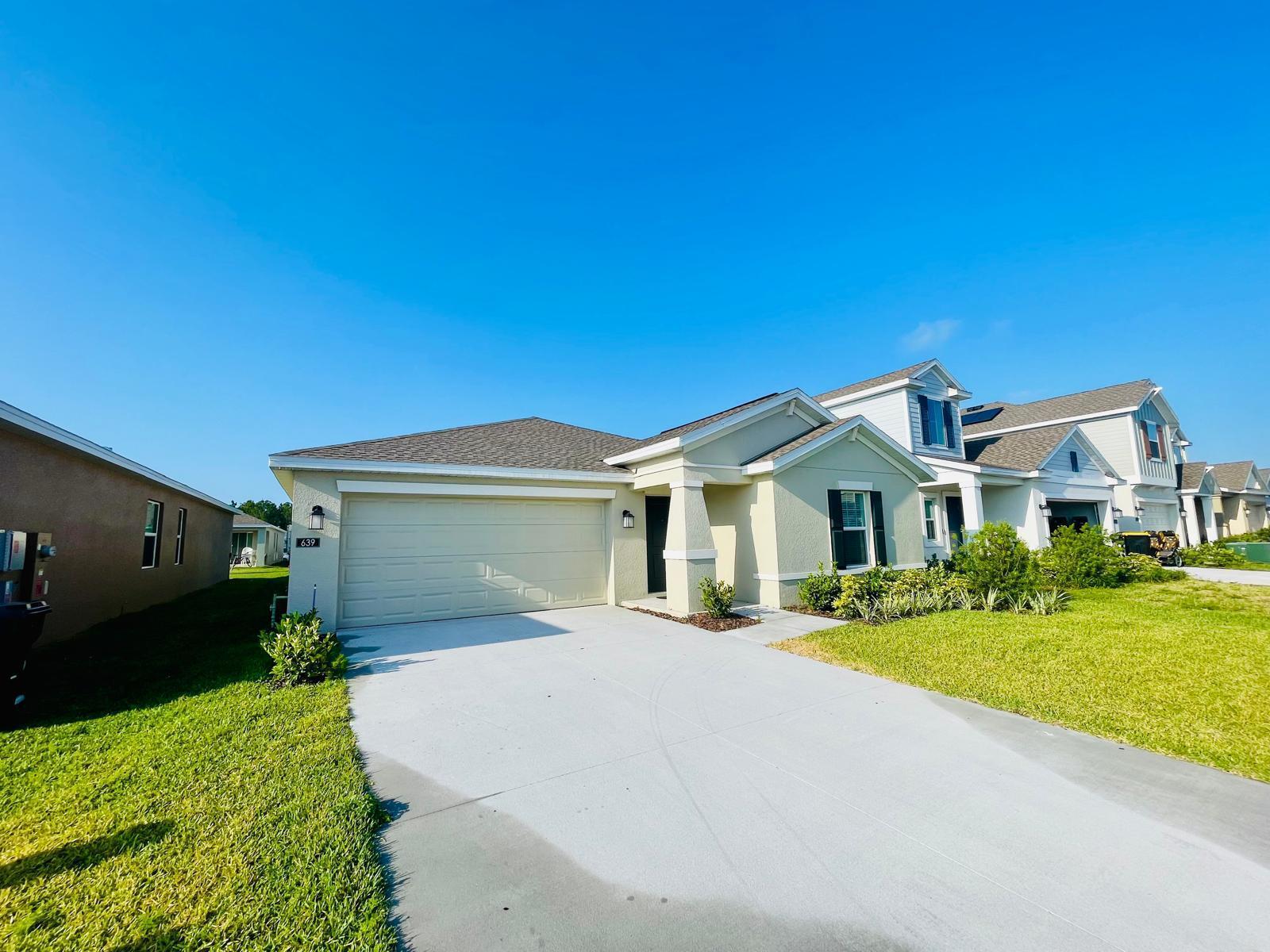 One of the Best open plans w/ 3 Bedrooms and 2 baths.Perfect community for growing families.The Open Kitchen has a large pantry & overlooks the family room, and cafe.Back Patio has a decent space to enjoy your coffee in the morning.The Master bedroom features an oversized walk in closet & double sink.Great 2 Car Garage as well as extra space to storage if needed.This house comes fully equipped with new appliances, quartz countertops, and tile flooring in the wet areas.This Ecosmart home has solar power to offset the electric bills.Davenport is one of the fastest growing cities in the region.Perfectly located near great Shopping & dining at Posner Park.Near I4 highway, World Class theme parks, golf courses. Amenities includes resort style Swimming Pool, Tennis Court, and Playground Area.