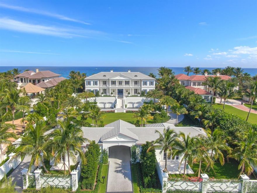 Construction is now completed at this stunning new oceanfront compound. Large open spaces with great volume in major rooms with sweeping ocean and Intracoastal views. Several bedrooms and baths in the main, guest and staff houses to accommodate your family.