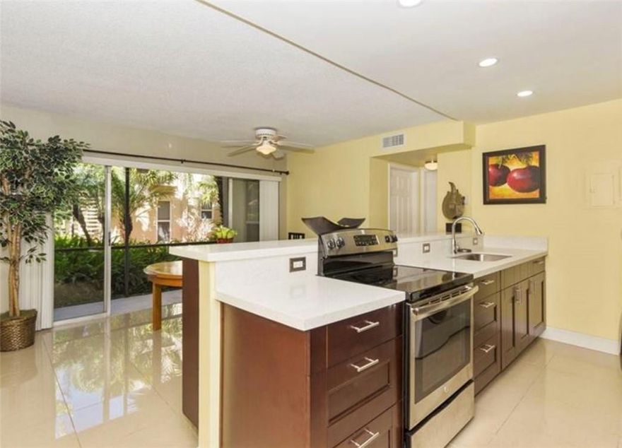 Move-in ready, first-floor corner unit in the gated community of Embarcadero. The property is kept very clean. Open kitchen, with a washer and Dryer in the unit. Screened back porch. Granite counters, an open kitchen with bar seating, and plenty of storage. Primary walk-in closet, ceiling fans in all bedrooms, two community pools, fitness center, and walk to Publix shopping center. 1 Pet allowed, under 20lbs. 1 assigned parking space and guest parking. A/C roof-top condenser unit maintenance is included in the HOA fee.  One-year leases, after two years of ownership. The HOA requires a minimum 10% down payment, a credit score of at least 680, and a combined income of at least $45k. Applicants cannot have a bankruptcy (Chapter 7 or 13) on their record within the last three years.