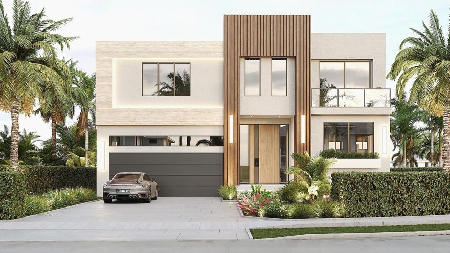 An exceptional opportunity to create your custom coastal retreat in the heart of Boca Raton. This brand-new construction in highly sought-after Por La Mar is in the early design phase, offering a rare chance to personalize finishes and architectural details. Crafted by Colin Builders on a 7,900-square-foot lot just one block from the beach, the two-story design will feature 10-foot windows and doors, a dramatic floating staircase, large-format wood plank flooring, and a chef's kitchen appointed with Sub-Zero and Wolf appliances--blending modern luxury with timeless sophistication. Additional highlights include a Sharp microwave, Cove dishwasher, and Kohler plumbing fixtures throughout. LED ceiling treatments illuminate the first floor and primary suite, enhancing the home's clean architectural lines. The expansive lot is framed by mature palms and two striking gumbo limbo trees, creating a lush tropical setting ideal for a future pool and outdoor entertaining. With limited new construction opportunities in Por La Mar, this is a rare chance to secure a premier East Boca address and shape a home that reflects your vision from the ground up.