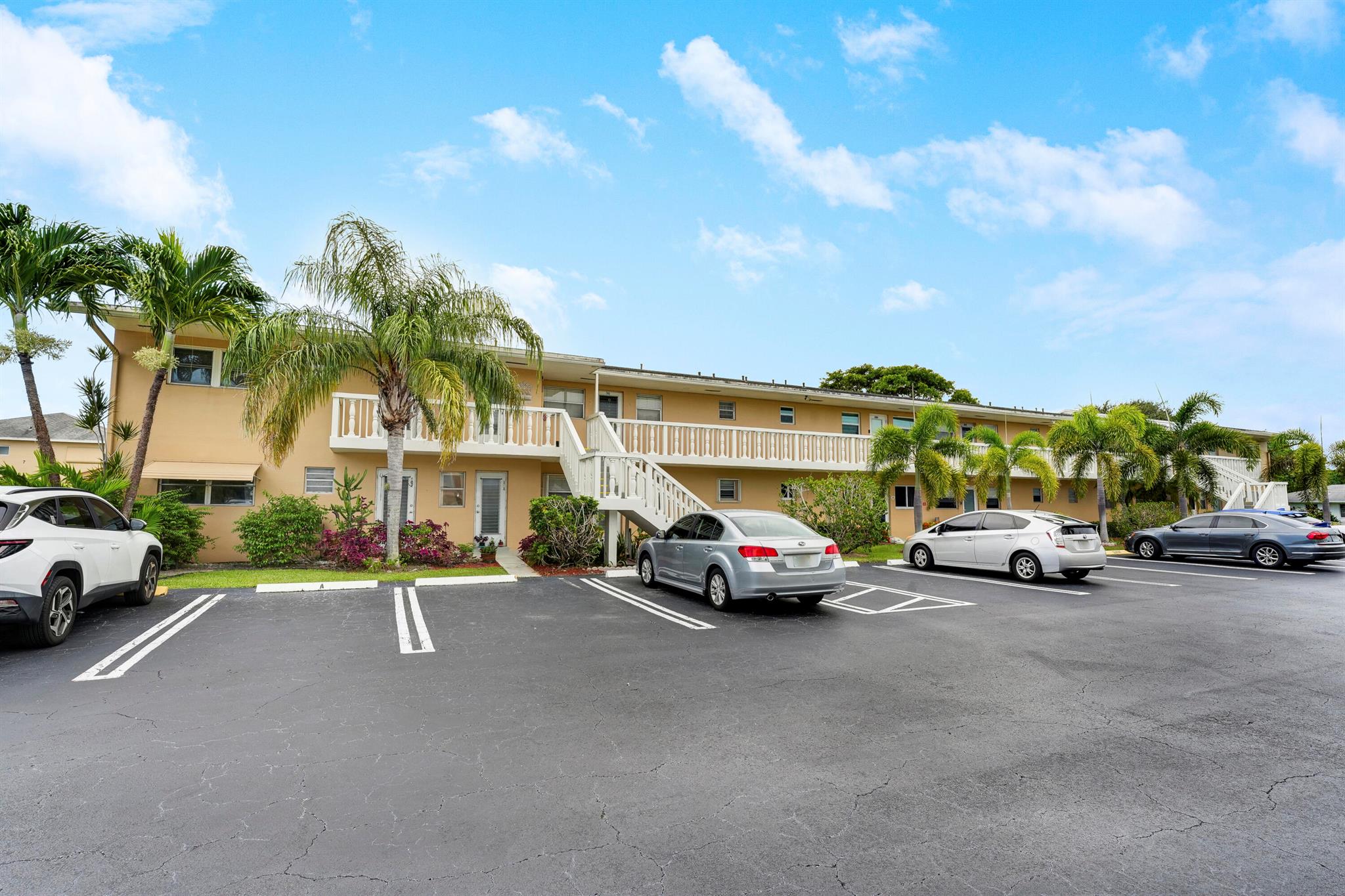 Welcome home to this tastefully furnishedand incredibly maintained 2 bedroom, 2 full bathroom condo in the desirable 55+ community of Village Royale, East Boynton. This END unit offers extra windows, full impact glass, crown moulding, and tiled floors throughout. Both bathrooms are beautifully renovated. Florida room includes a full sized washer and dryer and lots of windows for a light and bright space to enjoy a book and coffee. Seller is leaving all furniture and housewares--just bring your toothbrush and move right in to this turn key condo! Steps from the community pool. Association dues include water, sewer, trash, cable, and internet. Conveniently located near I-95, Publix, shopping, and the beaches.