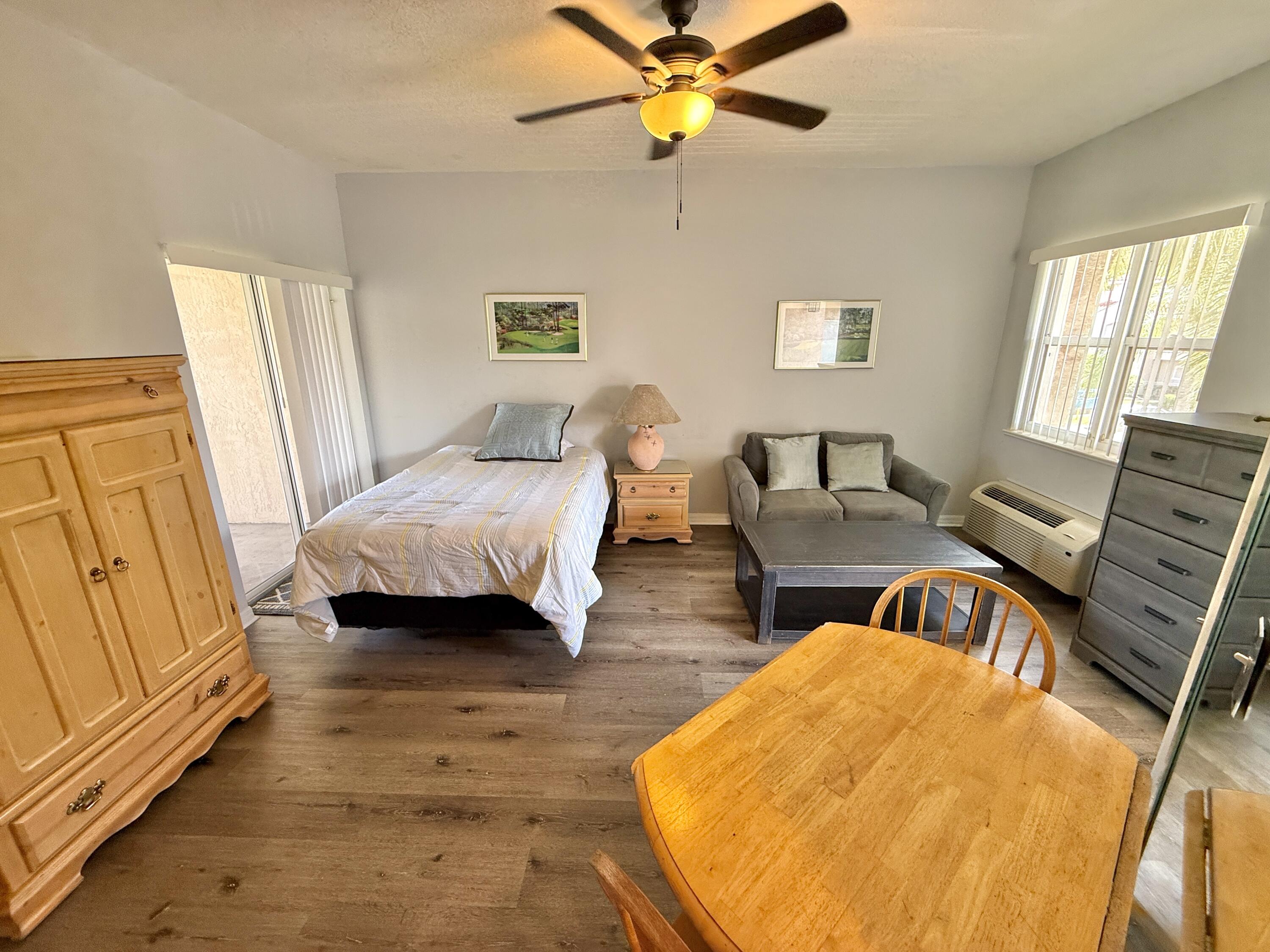 A beautiful studio and 1 bathroom in the Golf Villas II Condominium. $1,250 a month, all utilities included and fully furnished. Includes a shared washer and dryer right outside of the unit. Golf Villas II Condominium offers an array of fantastic amenities for its residents. Tenants can enjoy a stunning pool and a non-gated community. Move in requirements: $1250 security deposit to hold the unit + $135 HOA fees + $60 Background check. Once the association approves the applicant, they must pay the first month's rent.