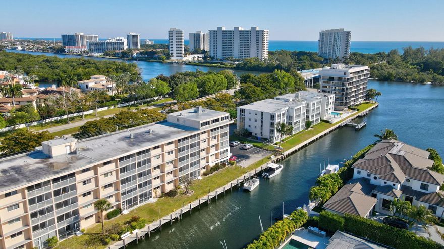 A deeded private boat dock accommodating up to a 30 foot vessel with direct ocean access and no fixed bridges sets the tone for a winter lifestyle centered on sun, water, and effortless coastal living. This corner residence at Boca House captures glowing sunrises and passing boats through prized east and south exposures, filling the home with natural light and coastal breezes throughout the day. Mornings begin on the water, afternoons at the beach, and evenings at Mizner Park or East Boca's dining scene, all just minutes away. Tile flooring runs throughout, and the updated kitchen offers immediate comfort with the option to personalize over time. Ideal as a lock and leave seasonal retreat, this residence delivers boating freedom, convenience, and the relaxed sophistication snowbirds seek.