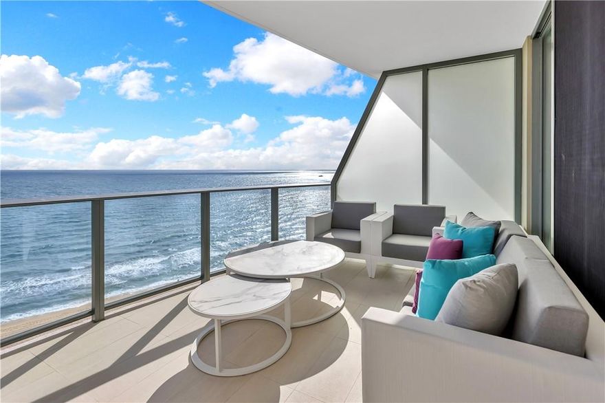 2 bed+ DEN 2+1/2 BATH DIRECT OCEAN VIEW IN PURE LUXURY! Expanded wide 420 sq ft balcony! Interior designed & decorated by Perla Lichi! Built 2020 Ultra Luxurious Boutique Condo. 68 units only. Sabbia sits on 200 linear ft of Pure Ocean. NO expense spared here! 1 of kind Custom art, furnishings & lighting throughout. Tons of unique features such as; Seura LED TV Bath, Bluetooth shower head w/ custom lighting, stretch ceiling, 75”tv’s in every room, wine fridge, sub zero refrigerator & add'l FS refrigerator in your own private laundry room. Elevator opens to your private designer foyer w/ imported Italian tile. VALET Parking, business center state of the art fitness,, spa &steam room, PRIVATE BEACH w/ infinity pool & ocean front summer kitchens. View of lighthouse, pier, ocean and beach.