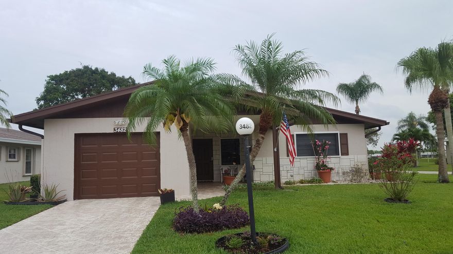 WOW! This could be one of the best maintained homes in Cypress Lakes. 2 bedrooms, 2 bathrooms and 1 car garage. Super corner lot on the 16th tee. Bamboo wood floors is bedrooms and living room. Home has formal living room, dining room and den.  Upgraded kitchen cabinets, Hurricane screens on all the windows and oversized 1 car garage all add to this outstanding value. Just move in and start enjoying all the amenties in Cypress Lakes.