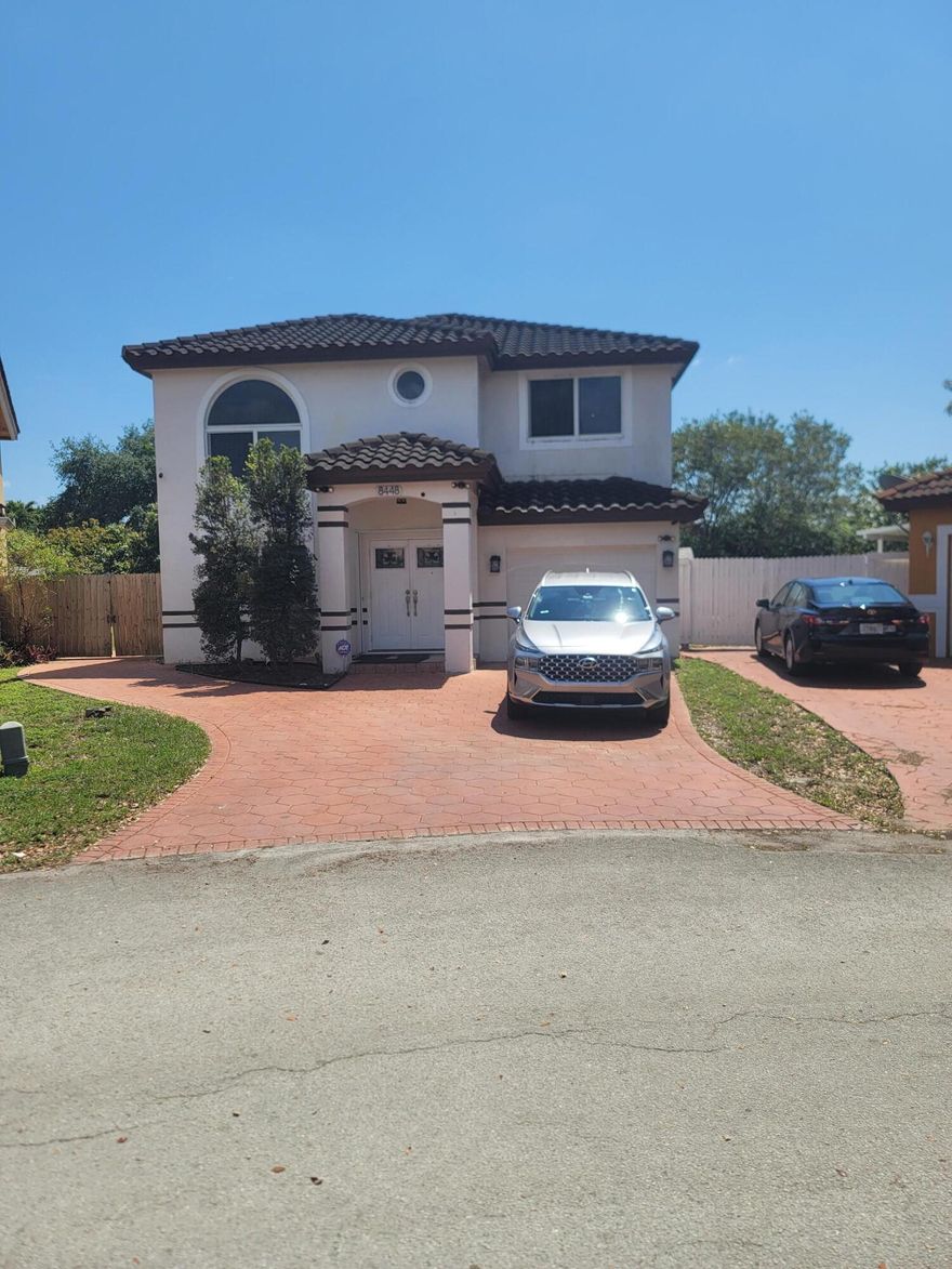 Priced to sell! Don't miss this fantastic opportunity to own a home in the desirable gated community of Marbella Park. This two-story residence features 3 bedrooms and 2.5 bathrooms with a spacious layout, high ceilings, and abundant natural light throughout.  The home offers great potential and is ready for your personal touch—perfect for buyers looking to customize and add value.  Enjoy one of the largest backyards in the community, with plenty of room to build your dream pool. The backyard backs directly to Country Lake Park, offering rare and convenient access—simply open your gate and step right into the park.  Fully fenced backyard, and full hurricane protection with impact windows and doors throughout, plus hurricane shutters for the front entry.