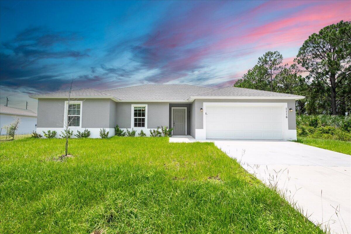 Welcome to your new sanctuary in Palm Bay! This stunning 4-bedroom, 2-bathroom home, built in 2023, offers modern comfort and convenience in a peaceful neighborhood.Fully equipped kitchen with stainless steel appliances and ample cabinet space. Open-concept living and dining area, ideal for entertaining guests or relaxing with family. Enjoy a fenced-in yard, providing privacy and security for outdoor activities and pets. Attached garage and driveway for convenient parking.This home offers easy access to local schools, parks, and shopping!