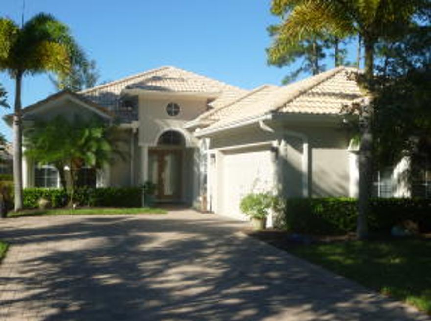 Located in the prestigious PGA Village, this home will not disappoint! This beautiful 2 bedroom with den home has a spacious open floor plan. Some of the many upgrades include double glass front entry doors, large tile, custom kitchen cabinets with beautiful granite & stainless steel appliances. This kitchen is on trend with light greys & cream color scheme. Enjoy all that outdoor Florida living has to offer from your extended screened in patio. Amazing water views offer a quiet & serene setting. Welcome Home!
