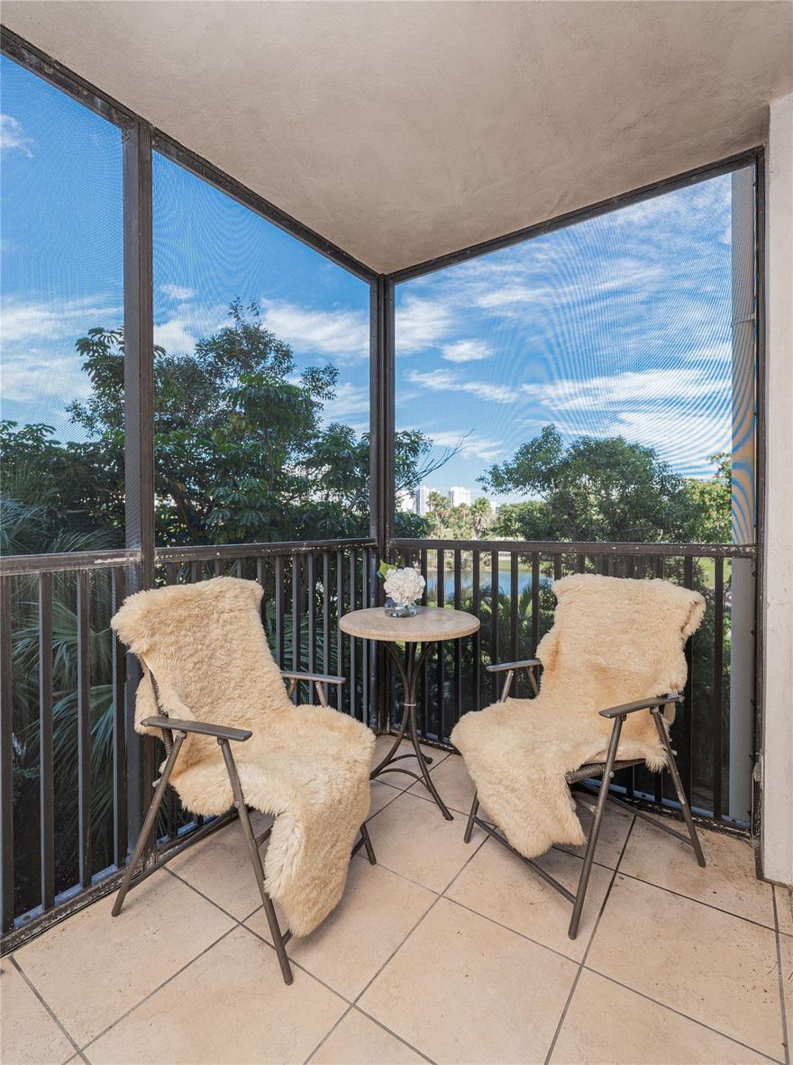 Beautiful 2 bed, 2 bath condo in the all-ages Coranado Building 3. Enjoy stunning views of the golf course and lake from a peaceful, private floor just steps from the lobby—no long elevator waits. Updated kitchen features granite countertops and abundant cabinetry. Impact windows and glass throughout, with wood and tile flooring for a refined look. Spacious bedrooms and living area. Resort-style living in the heart of Aventura. Come see this unit today and make it your very own.