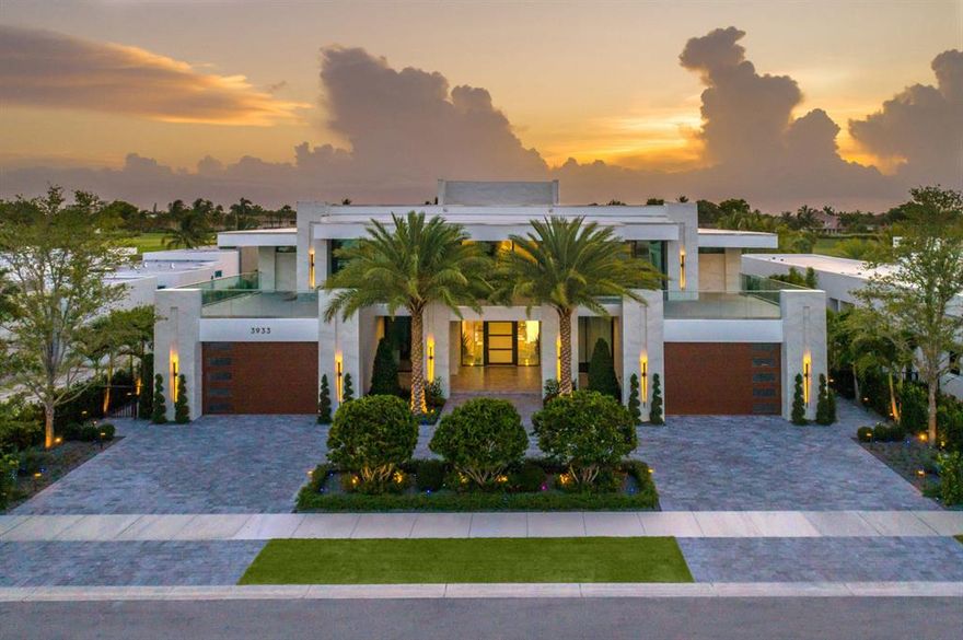 Truly marvelous custom built one of a kind modern masterpiece in the most Exclusive Gated Secure Community in Fort Lauderdale: The Enclave at Coral Ridge Country Club.    Incredible 14,871 sq feet total with approximately 9,000 sq feet under air | 8 Bedroom | 9 Bathroom |4 Car showroom garage | 3,178 of covered balconies | Be inspired nightly by Spectacular sunsets on this Trent Jones golf course.  Breathtaking modern design home sits on over 18,000 sq. Ft. Lot.  Majestic imperial staircase wows the most sophisticated as soon as you arrive.  Be blown away by the attention to detail and design throughout the entire home, custom built ins, fireplaces, .   Relax or entertain in your gourmet chef kitchen with tons of natural light and wide but private golf views.
