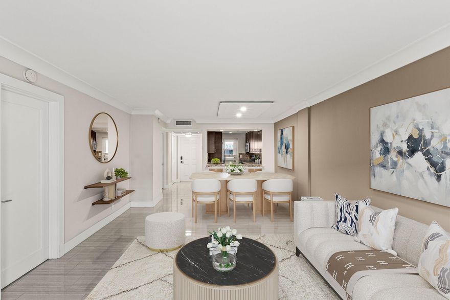 Completely remodeled 2 bedroom, 2 bath first floor condo in Lighthouse Point done with permits. Clean, cohesive finishes with porcelain tile flooring, solid wood cabinetry, and coordinated granite surfaces across kitchen and baths. Updated electric, full impact glass, 4 year old AC, and 2 year old water heater. Custom closet systems, refined details, and smart home features complete the interior. Set directly adjacent to Dan Witt Park within a waterfront community offering a heated pool, fitness center, and shuffleboard. Walk to Papa's Raw Bar and Packy's Sports Pub, and just minutes to Deerfield Beach's award winning Blue Wave Beach. First floor, fully updated, and positioned exactly where you want to be.
