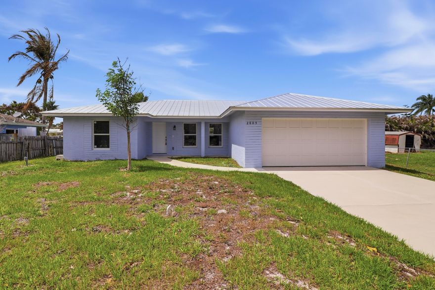 Welcome to 2805 SE Carroll Street in Stuart. This custom built CBS home offers quality construction, a thoughtful split floor plan, and modern finishes throughout. Built with hurricane impact windows and doors, there is no need for shutters, and the metal roof adds even more peace of mind. Inside, you will find wood look tile flooring, stainless steel appliances, comfortable living space, and a functional layout designed for everyday living. The home also features a 2 car garage and a great Stuart location close to shopping, dining, beaches, boat ramps, and downtown Stuart. A beautiful new home with strong construction, modern features, and the South Florida lifestyle in mind. Call for your tour today!