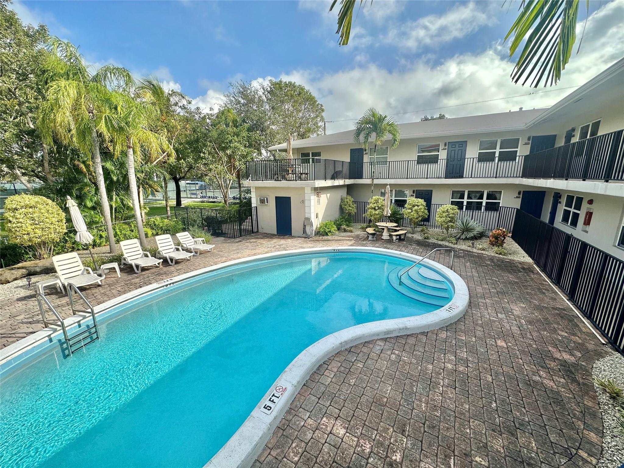 Charming Victoria Park unit blocks from downtown and Las Olas Blvd. Quiet, gated boutique complex with private pool. Community overlooks the Holiday Park Tennis complex, renovations to be completed in 2025. **Washer/Dryer in unit.** Impact windows. Renovated bath, bamboo floors in living room, granite counters. Freshly painted building exterior. No Smokers. Annual Lease ONLY. One pet considered. Must be under 25 lbs and quiet. 675+ credit. Parking for community is limited. ONE car only--NO EXCEPTIONS.