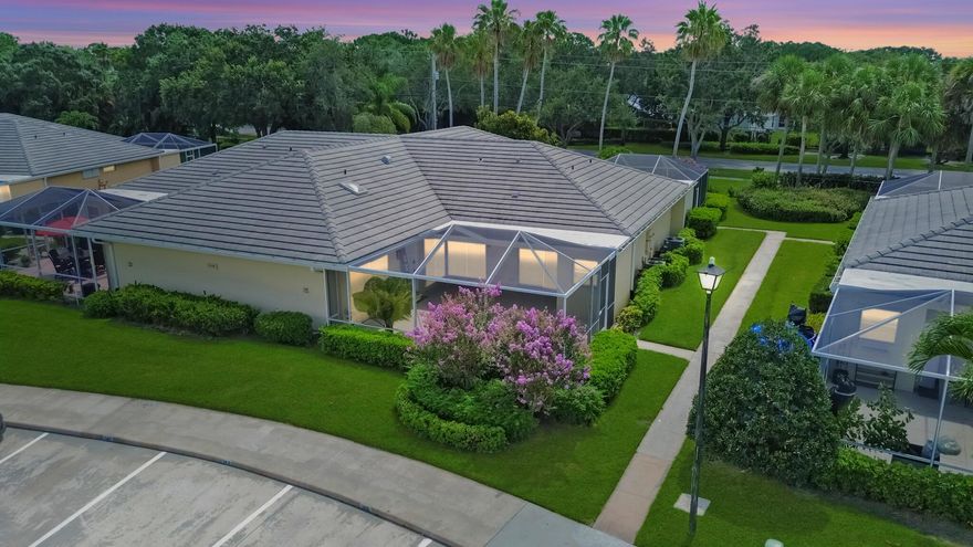 Welcome to this stylish 2 bed, 2 bath villa in Sun Terrace, St Lucie West! Solid built Divosta quad is Move-in ready and loaded with updates, it features luxurious LVT flooring in main areas, a sleek kitchen with Quartz counters, and all appliances included. Both bathrooms are beautifully renovated, offering modern comfort. Enjoy extra living space year-round on the covered and screened lanai. The HOA takes care of lawn care, basic cable services, exterior maintenance, including the roof, and grants access to fantastic amenities--2 sparkling community pools and tennis courts. A perfect blend of low-maintenance living and everyday luxury!