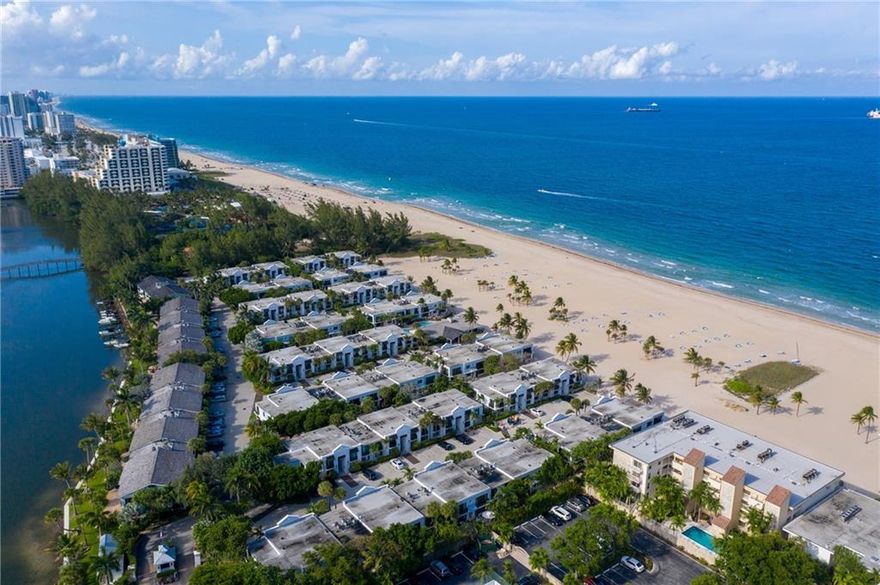 Fort Lauderdale's Best Kept Secret...  The OCEANAGE, Beachfront Community in Harbor Beach. 14 Acre BEACHFRONT Guard Gated Community. 800 Feet of Pristine PRIVATE BEACH steps from your door.  Located between Lago Mar Resort and the Harbor Beach Surf Club.  2 Bedroom, 2 Bath Condo.  Secluded Location. Large Master Suite. South facing light and bright unit with high ceilings.  Community Pool, Workout Room, Clubhouse. 2nd Floor Condo.  Boat docks available.  Close to shopping, major hospitals, restaurants, entertainment, International Airport, Port Everglades, cruise ships, boating and fishing.