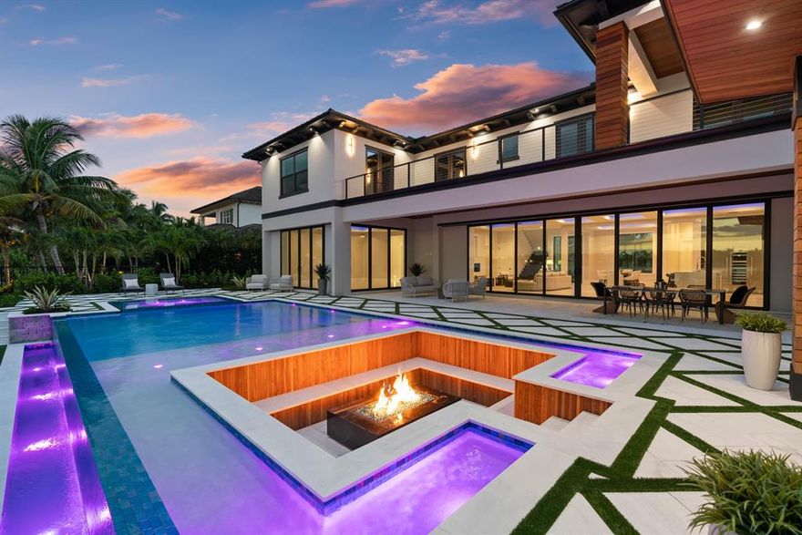 BRAND NEW MOVE IN READY custom waterfront residence on prime wide river frontage with direct ocean access! Bring your watercrafts and enjoy 100 feet of wide water views with brand new custom seawall, 3 separate boat lifts and a pristine dock! The epitome of South Florida luxury living with saltwater pool, sun deck, spa, sunken fire pit and poolside cabana as well as summer kitchen and covered and open balconies. Impressive interior with Chanel-inspired kitchen and baths, versatile floor plan including 5 bedrooms with 2 primary suites, 7 full baths, 6th/club room and study. Dual temperature-controlled garages with ample volume for lifts. Smart home features allow for easy automation of security, sound, pool and more! Tequesta Country Club membership options available but not mandatory.