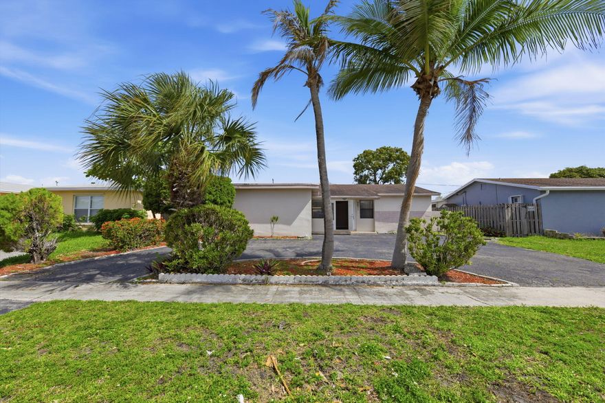 Spacious one-story home featuring 3 bedrooms, 2 bathrooms, and a 2-car garage with a functional and inviting layout. The living area offers natural light and flows into the kitchen with ample cabinet and counter space for everyday living. The primary suite provides a comfortable retreat with a private bathroom, while additional bedrooms offer flexibility for guests, home office, or hobbies. Enjoy a private backyard with space for relaxing or entertaining, along with practical features throughout completing this home. One or more photo(s) was virtually staged.