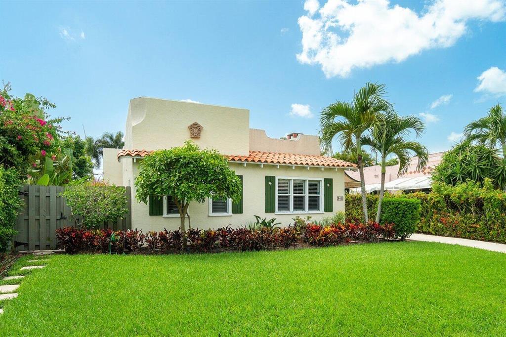 Charming Spanish Mission style home waiting for its new tenants in West Palm Beach Fl. Featuring 2/1 in the main house with adorable 1/1 cottage, pecky cypress ceilings, fireplace and tall ceilings. Walk to the intracoastal and enjoy watching the boats go by. If you want to live in heart of town and yet enjoy serene living, this is place for you.