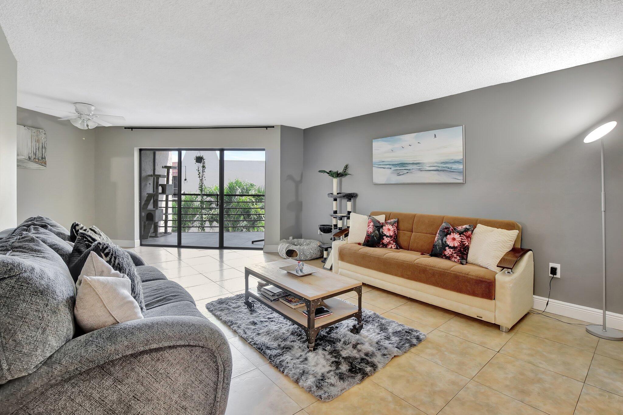 Beautiful 2 bedroom, 2 bathroom condo with a spacious screened-in balcony. Tile and vinyl flooring throughout the entire home. Stackable washer and dryer inside the unit. The entire condo has been freshly painted. Mandatory building inspection has been completed and passed. The community features a pool, hot tub, billiard room, and exercise room. Great location, grocery stores and restaurants are just minutes away.