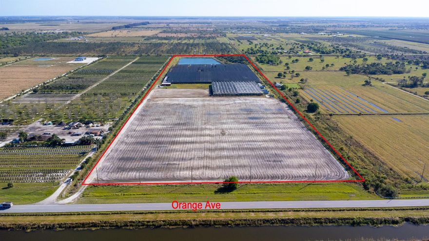 Here's a unique piece of property 39.18 Acres Located in the Western side of Fort Pierce Florida on State Rd 68 AKA Orange Avenue. FEATURES: A 2019 - 25x50ft Building/Office with 1 bathroom and handicap parking. A well-designed and skillfully planned 480,000 Square Foot Nursery/Greenhouse space by Rough Brothers Inc. Greenhouse Manufacturers., with a complete set-up of Irrigation, Heating and Fertilizing System by Argus Control Systems. There is 3 Genap Water Silos which holds 15,000 gallons each, propane tank, well water and a Retention Pond, ground water use permit. The front area of the property is cleared. This property is about 7.5 miles west of​​‌​​​​‌​‌​​​‌‌​​​‌‌‌​​‌​​‌‌​​​​ I-95.