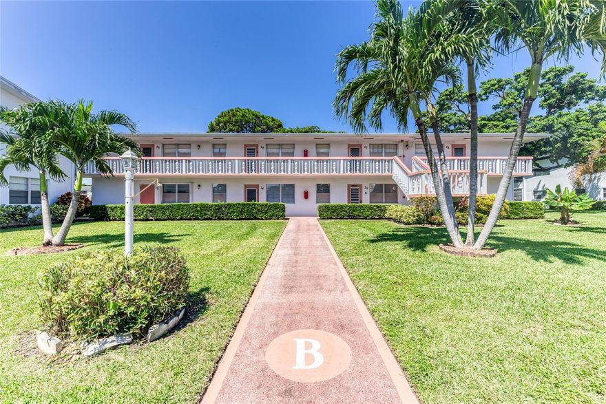 This Great Condition, Pre-Loved Condo features 2 Bedrooms & 1.5 Bathrooms with Central A/C & Plenty of Closet Space. Screened in Patio features a serene nature's view. Lyndhurst is one of the Most Desirable Spots located in the Heart of Century Village. Century Village is an Extremely Active 55+ Community offering Resort-Style Amenities: Cafe, Clubhouse, Tennis, Pickleball, Craft/Painting Workshops, Hobby Classes Fitness Centers, Free Movies, Free Shuttles