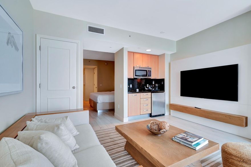 This fully furnished junior suite located on Fort Lauderdale Beach offers world-class service and amenities in a resort setting. The beach house design with separate living and sleeping areas is sure to please and is free of the need to manage and maintain. Enjoy world class service and on-site resort amenities including restaurants, room service, a fitness center, an oceanfront pool, as well as the convenience of ocean access. Conveniently located water activities, shopping, restaurants, and entertainment. Hotel Rental program available.