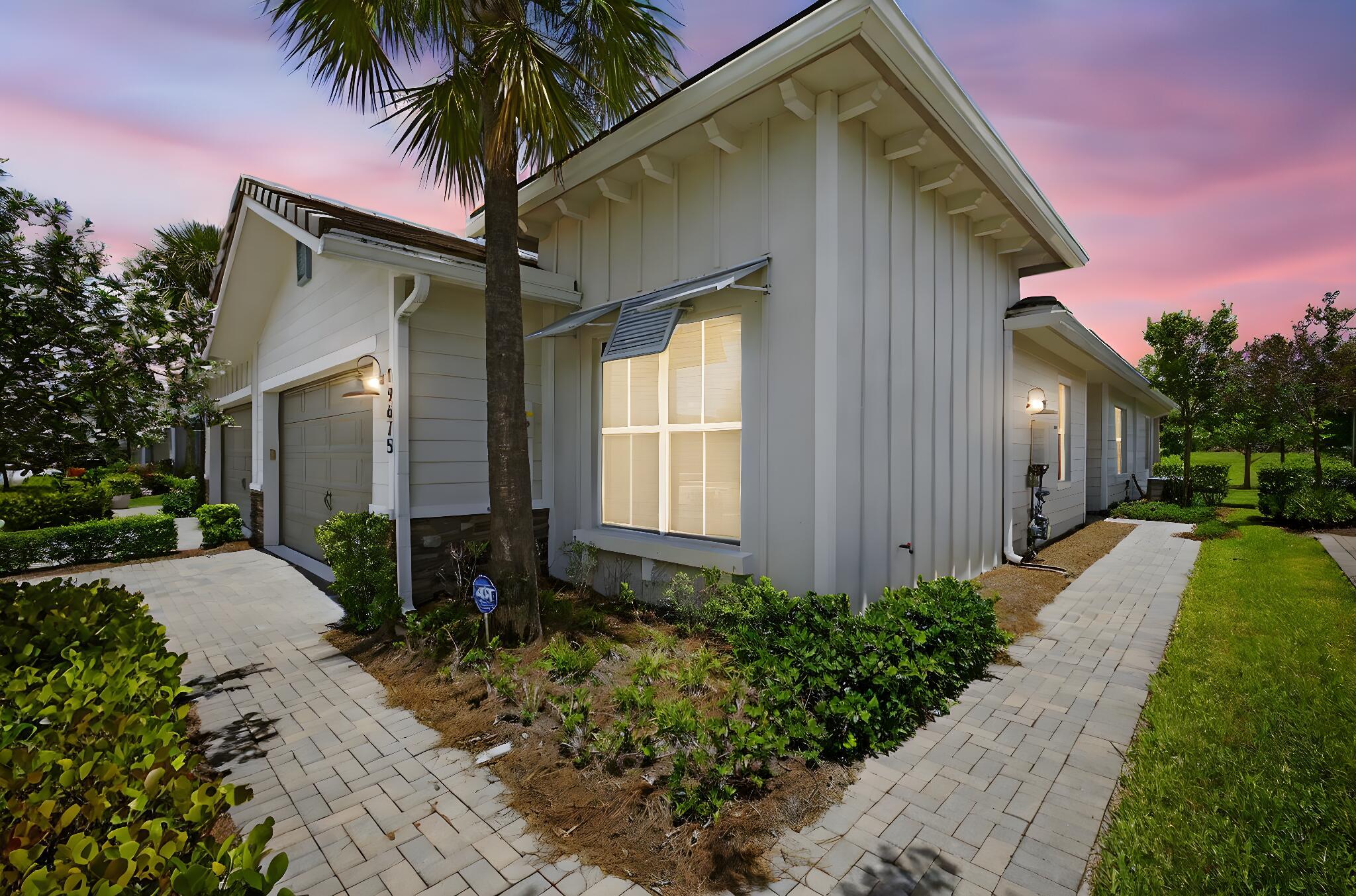Fabulous 3-Bedroom + Den Villa in Resort-Style Community Arden! Welcome to your dream home in the stunning resort-style community of Arden, where luxury meets lifestyle! This beautifully designed 3-bedroom, 2-bathroom + den villa offers 1,921 sq ft of thoughtfully crafted living space and was built in 2021 by D.R. Horton with quality and comfort in mind. Step into a bright and airy open-concept floor plan featuring soaring 10-foot ceilings, impact windows, and modern finishes throughout. The chef's kitchen is a true centerpiece, boasting shaker-style cabinets, quartz countertops, stainless steel appliances, and ample space for entertaining. The spacious primary suite features his-and-her walk-in closets and a luxurious en-suite bathroom with double vanities and a large walk-in shower.