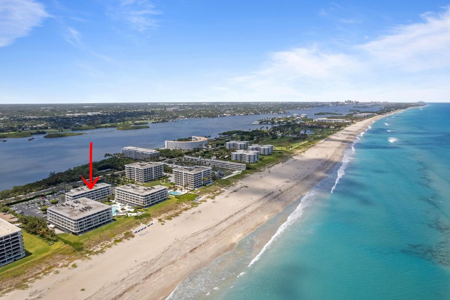 Experience breathtaking, unobstructed ocean views from this exceptional 2 bedroom, 2 bath residence in one of Palm Beach's premier beachfront buildings. An expansive balcony invites effortless indoor outdoor living, perfect for dining, entertaining, or relaxing while overlooking the resort style pool and pristine beach. This residence includes additional storage on the same floor and two parking spaces. The impeccably maintained full service building features two Har Tru tennis courts, fitness center, pool deck, on site management, and a 24 hour manned gatehouse. The 2600 Building located close to world class hotels, the Palm Beach Par 3 Golf Course, and a short drive to fine dining, upscale shopping, and Palm Beach International Airport. Enjoy true Palm Beach oceanfront living.