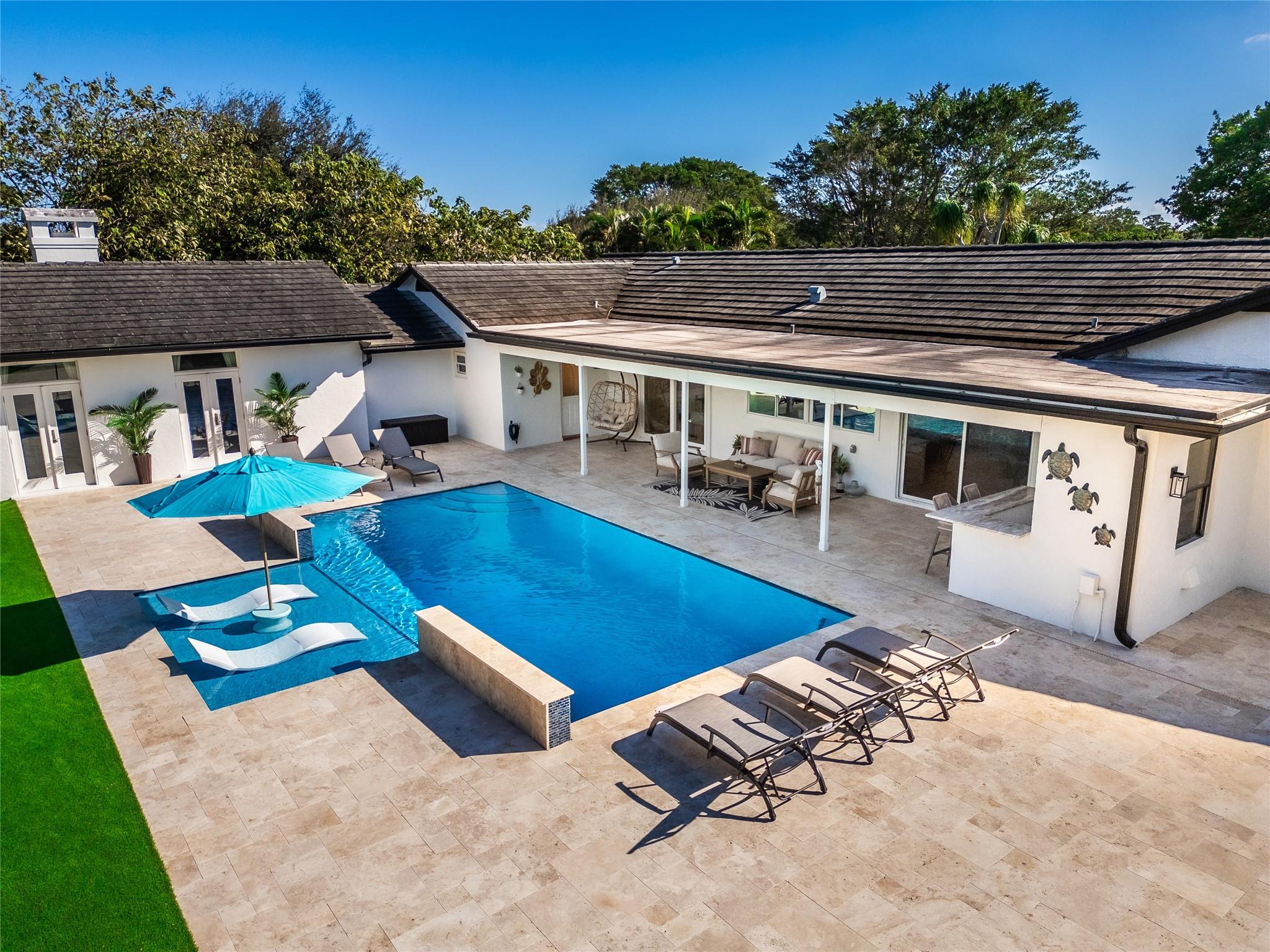 Step into elegance with this stunning, fully furnished home, meticulously designed for both comfort and sophistication. Featuring new, high-end finishes, an oversized master suite, marble flooring, and quartz countertops. Designed for the ultimate outdoor experience, the travertine-paved backyard boasts a spectacular Summer Kitchen and serene pool views with cascading waterfalls—perfect for morning coffee or evening relaxation. Impeccably maintained with a full-time property manager and no HOA approval required, this exceptional property is a true must-see. Schedule your private tour today!