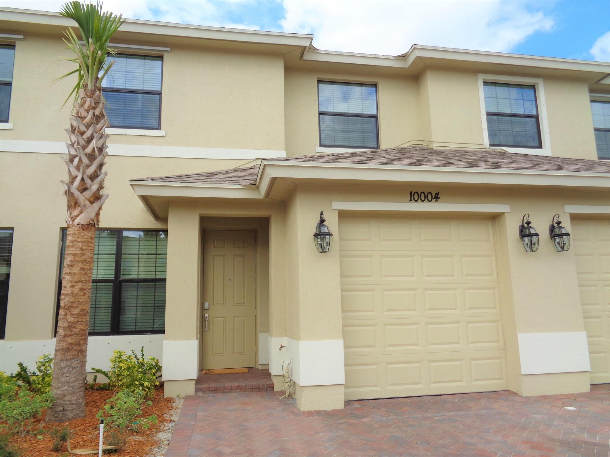 Annual unfurnished rental, this beautiful home will be available for new tenants on 09/10/2025, currently occupied. Call your agent to schedule showing appointment. Apply and reserve for your move in date! Built in 2020 by Lennar Homes. Lake Front. Immaculate, bright and welcoming 3 bedrooms 2.5 bathrooms and 1 car garage townhouse with lots of natural light. Gorgeous inside, formal living room; dining room, family room and kitchen combo. Beautiful kitchen with lovely granite countertops, with stainless appliances and big isle/breakfast bar, tile in living area, carpet in bedrooms, lots of counter space. Volume ceilings in living areas. Community offers many amenities: tennis, basketball, fitness center, community pool, spa, library, play room and playground. Located near I-95, Post