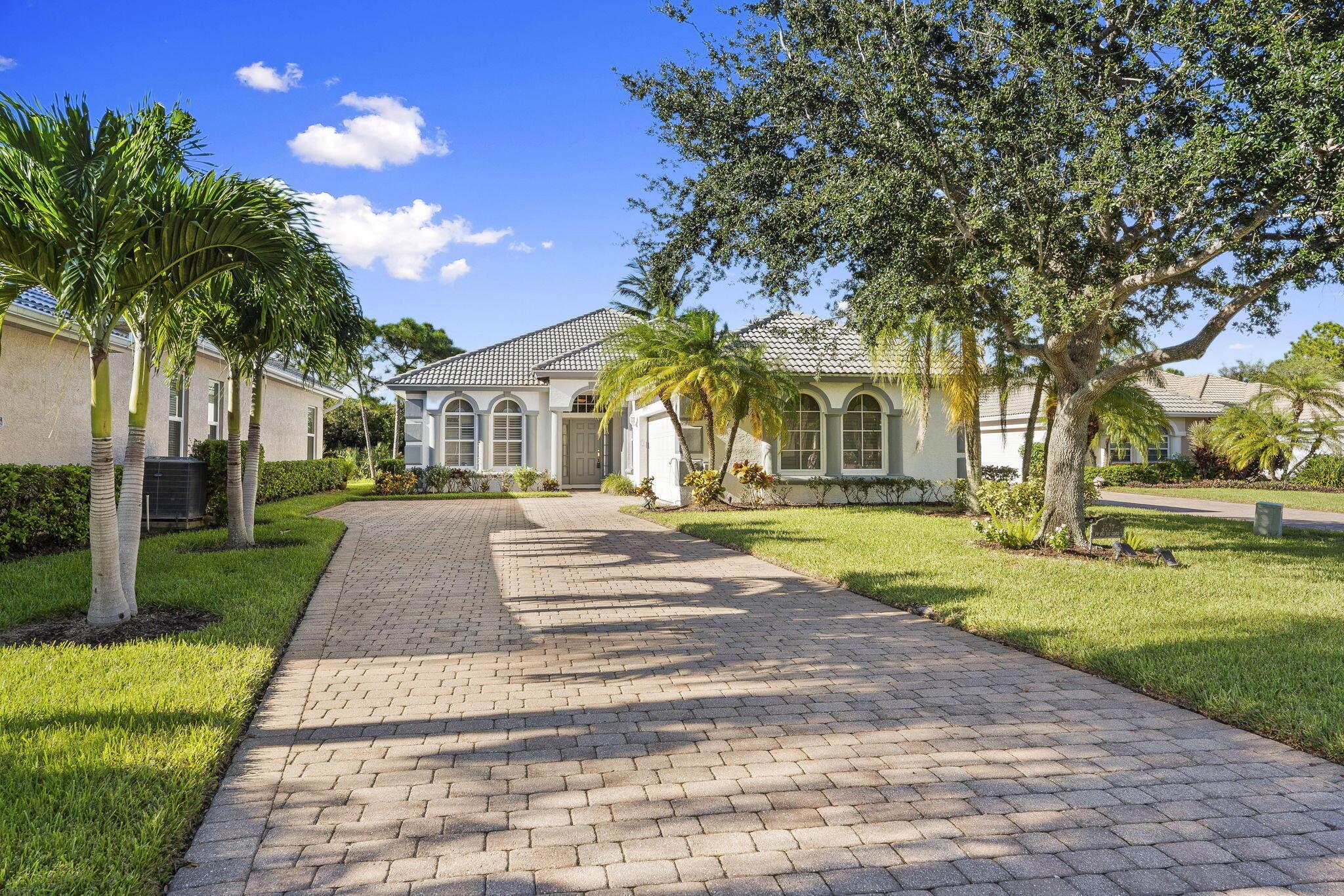 Wonderful Opportunity to own a Diana Model built by Renar Builder!Open floor plan with Tile on diagonal updated kitchen with granite, large pantry, breakfast nook, Plantation Shutters, High Ceilings, Recess lighting and much more! New 4 Ton Trane AC 2019, New Hot Water Heater 2019!New Screen Enclosure 2016, EV Outlet in Garage 2023!Gated Guarded Community and Look at all the amenities of 3 pools , tennis, pickleball and golf available! Low Hoa fees of $369M!A hop from Shopping and the Treasure Coast Mall, wonderful high rated Schools and 2 Miles from the Beaches and Downtown Jensen and Stuart! Sold As-Is come and see it Today!