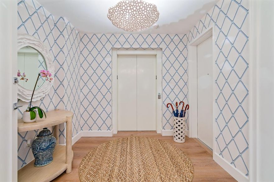 Being sold furnished and turnkey. Enjoy waterfront living at newly built Azure! Unit 205 is one of the largest in the building - it feels like a single family home with its 5,200 sq ft of living space and add'l 640 sq feet of terrace and balconies with wide waterfront views, while offering the convenience of lock-and-go condo living. You will find Italian white oak flooring, custom built-ins, smart home AV integration, Thermador appliances, motorized shades in every room, and a custom butlers pantry. This unit includes 3 garage parking spots, A/C storage, private keyed elevator, 10' ceilings, and impact glass. Building is pet friendly, too! Azure is a gated community with boutique concierge services and 5-star amenities. Residents can enjoy 24/7 manned gate, fitness center, his/hers locker